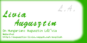 livia augusztin business card
